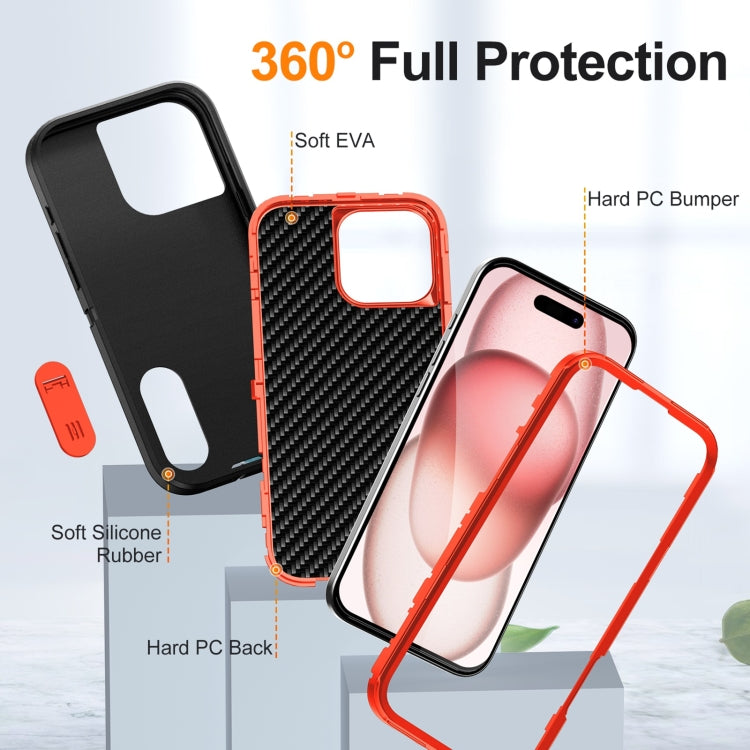 For iPhone 16 Pro Max Rugged PC + Silicone Phone Case with Holder