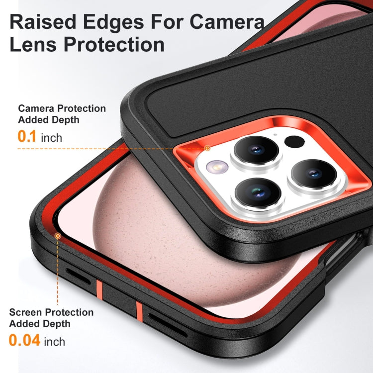 For iPhone 16 Pro Max Rugged PC + Silicone Phone Case with Holder