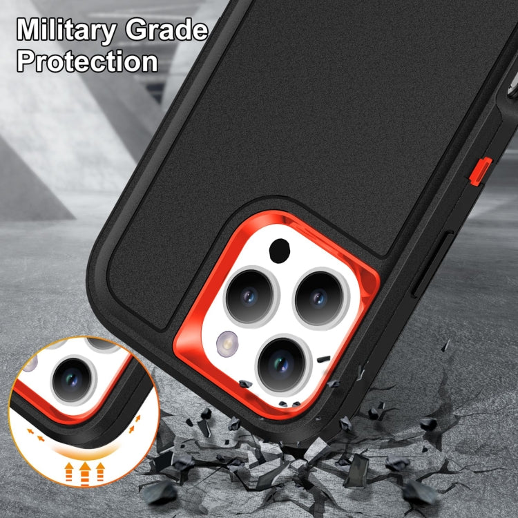 For iPhone 16 Pro Max Rugged PC + Silicone Phone Case with Holder