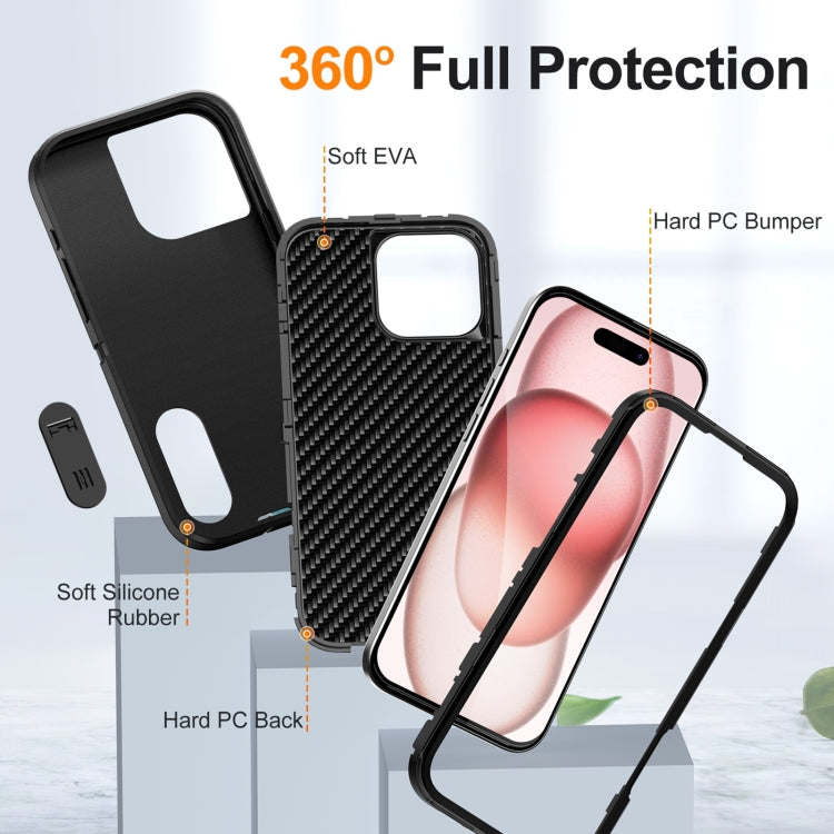 For iPhone 16 Pro Max Rugged PC + Silicone Phone Case with Holder