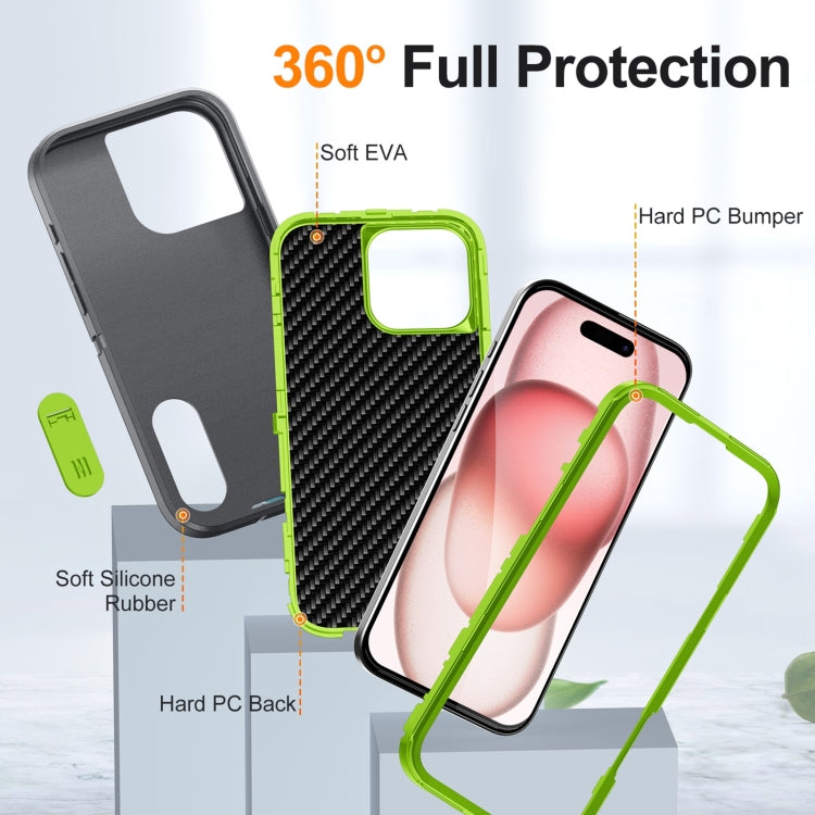 For iPhone 16 Pro Max Rugged PC + Silicone Phone Case with Holder