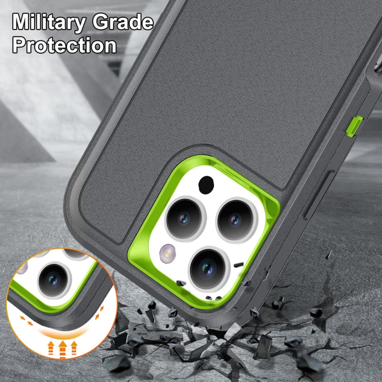 For iPhone 16 Pro Max Rugged PC + Silicone Phone Case with Holder