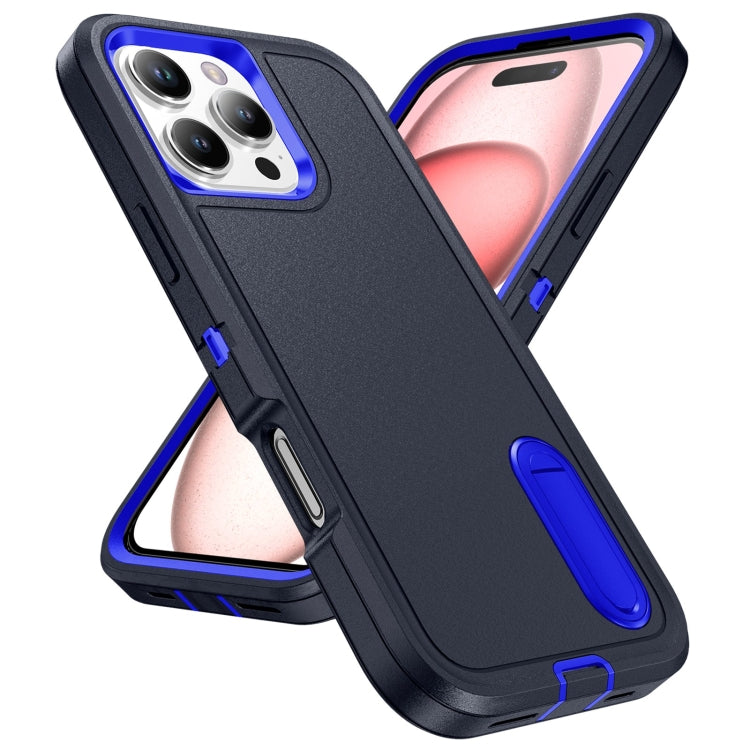 For iPhone 16 Pro Max Rugged PC + Silicone Phone Case with Holder