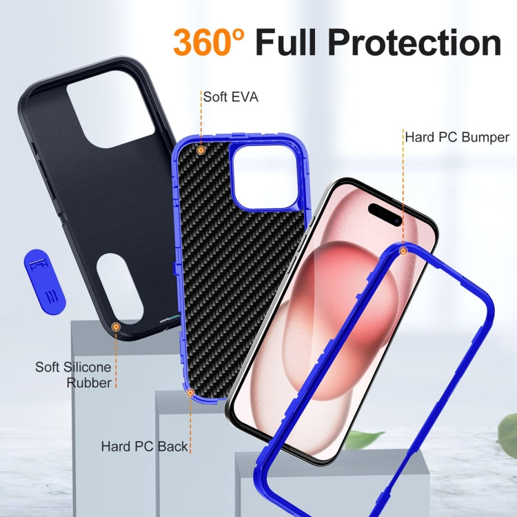 For iPhone 16 Pro Max Rugged PC + Silicone Phone Case with Holder