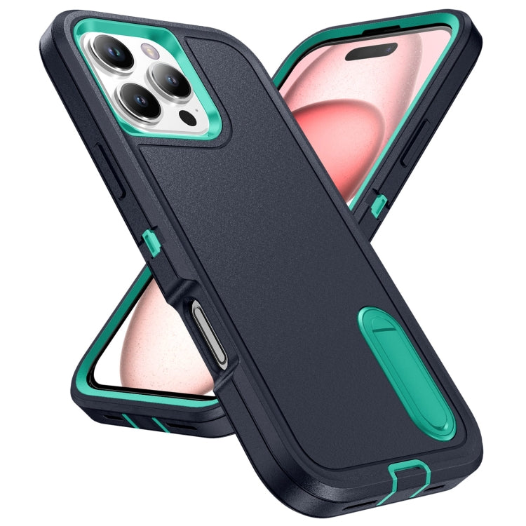 For iPhone 16 Pro Max Rugged PC + Silicone Phone Case with Holder