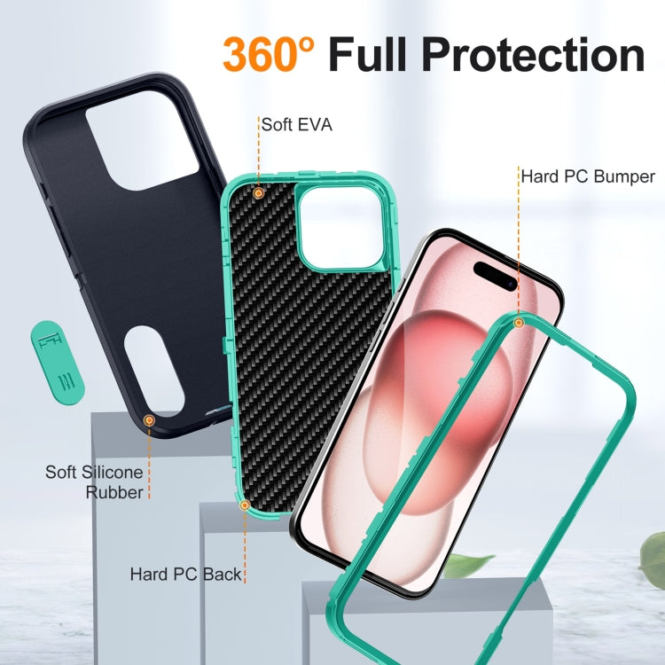 For iPhone 16 Pro Max Rugged PC + Silicone Phone Case with Holder