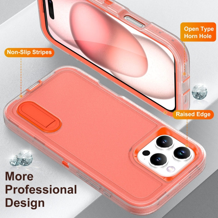 For iPhone 16 Pro Max Rugged PC + Silicone Phone Case with Holder