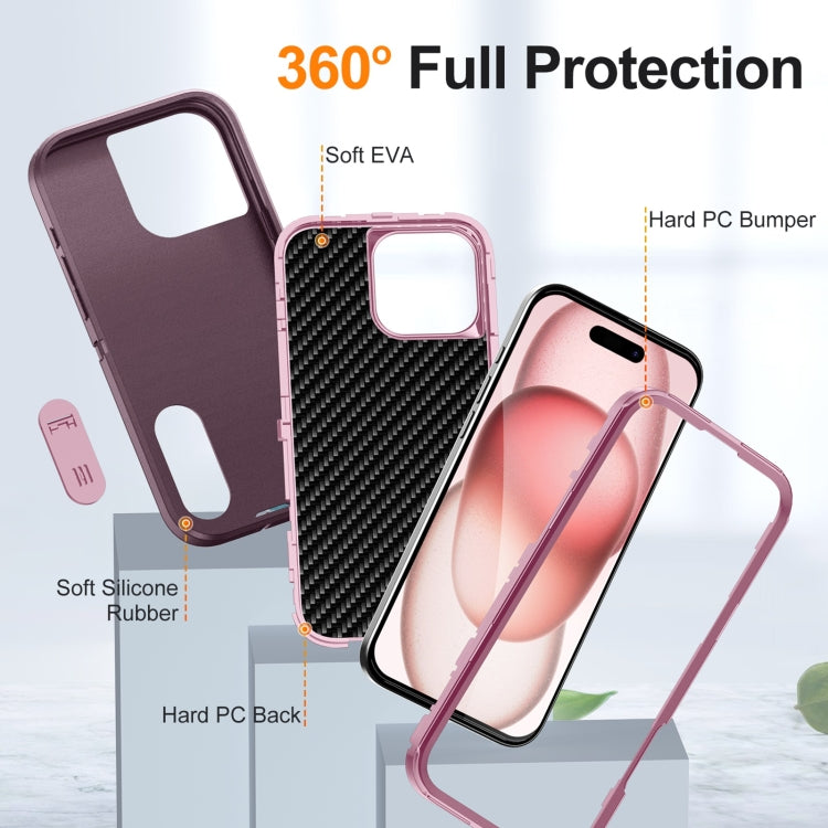 For iPhone 16 Pro Max Rugged PC + Silicone Phone Case with Holder