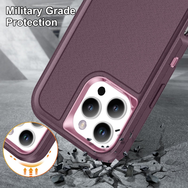 For iPhone 16 Pro Max Rugged PC + Silicone Phone Case with Holder