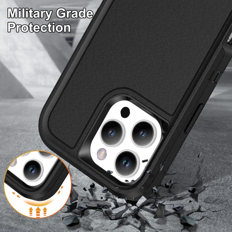 For iPhone 16 Pro Rugged PC + Silicone Phone Case with Holder
