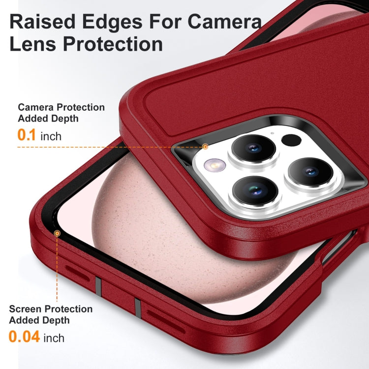 For iPhone 16 Pro Rugged PC + Silicone Phone Case with Holder
