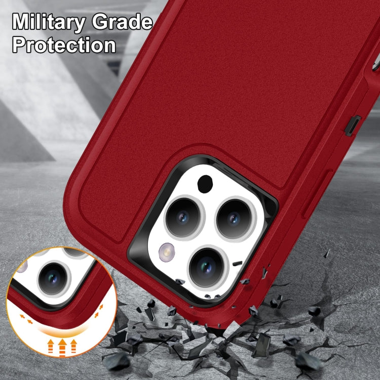 For iPhone 16 Pro Rugged PC + Silicone Phone Case with Holder