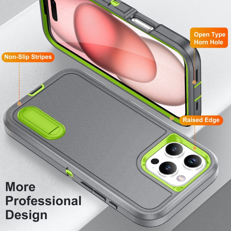 For iPhone 16 Pro Rugged PC + Silicone Phone Case with Holder