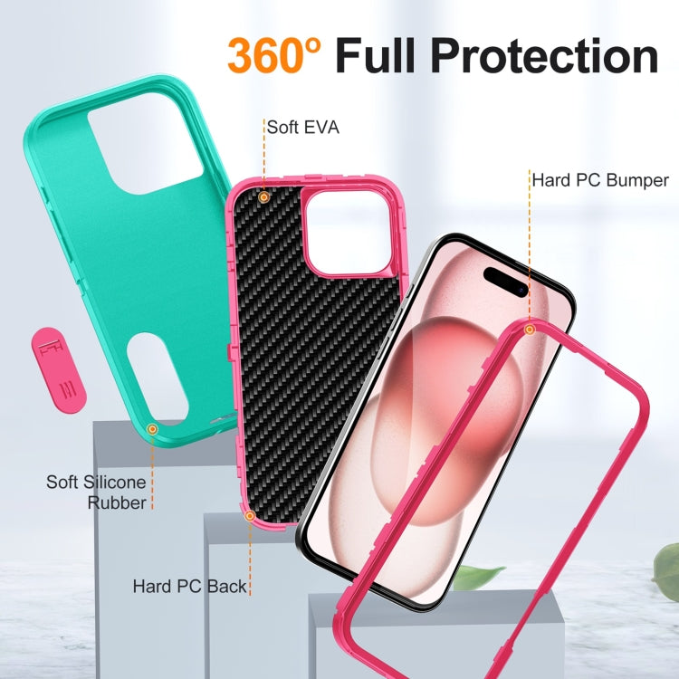 For iPhone 16 Pro Rugged PC + Silicone Phone Case with Holder