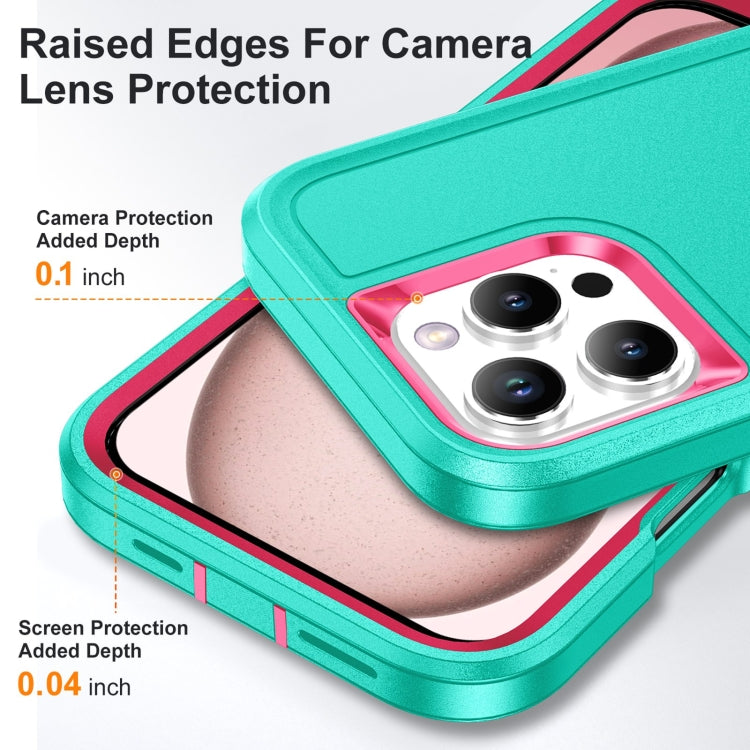 For iPhone 16 Pro Rugged PC + Silicone Phone Case with Holder