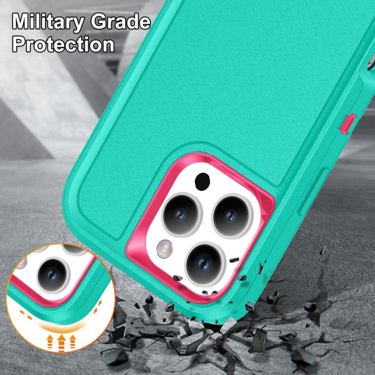 For iPhone 16 Pro Rugged PC + Silicone Phone Case with Holder