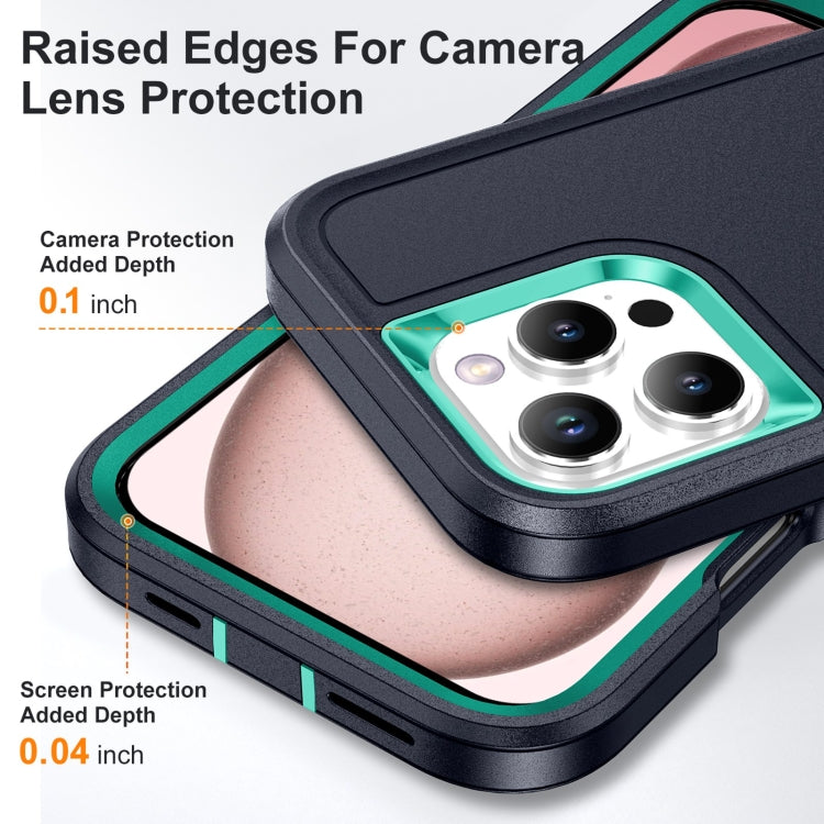 For iPhone 16 Pro Rugged PC + Silicone Phone Case with Holder