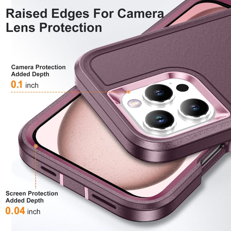 For iPhone 16 Pro Rugged PC + Silicone Phone Case with Holder