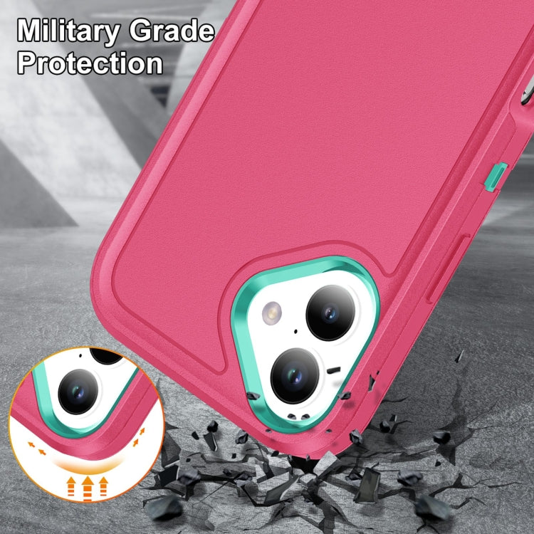For iPhone 16 Plus Rugged PC + Silicone Phone Case with Holder