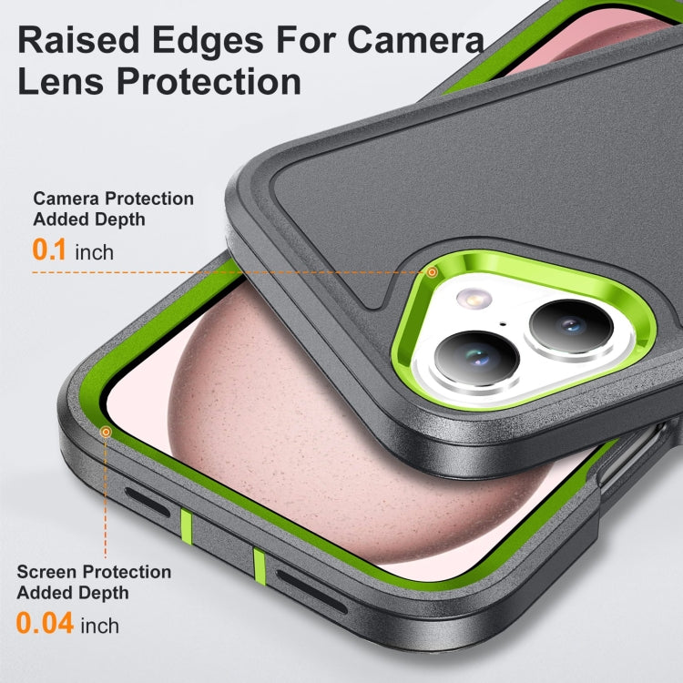 For iPhone 16 Plus Rugged PC + Silicone Phone Case with Holder