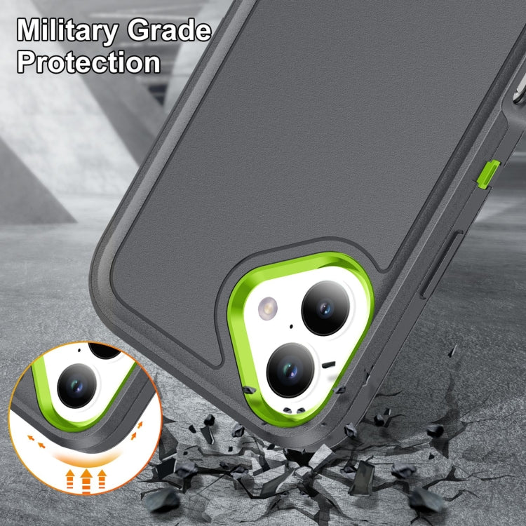 For iPhone 16 Plus Rugged PC + Silicone Phone Case with Holder