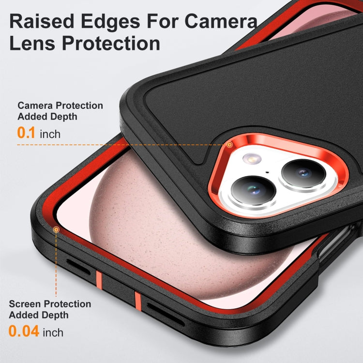 For iPhone 16 Rugged PC + Silicone Phone Case with Holder