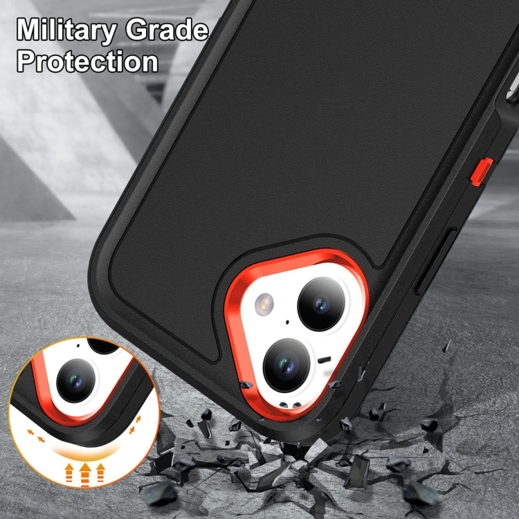 For iPhone 16 Rugged PC + Silicone Phone Case with Holder