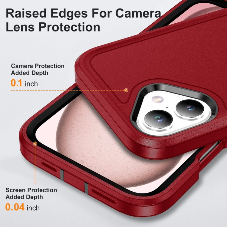 For iPhone 16 Rugged PC + Silicone Phone Case with Holder