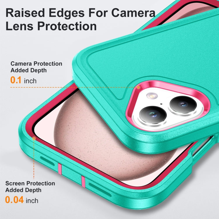 For iPhone 16 Rugged PC + Silicone Phone Case with Holder