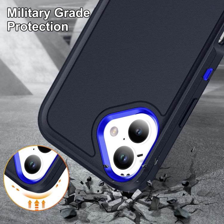 For iPhone 16 Rugged PC + Silicone Phone Case with Holder