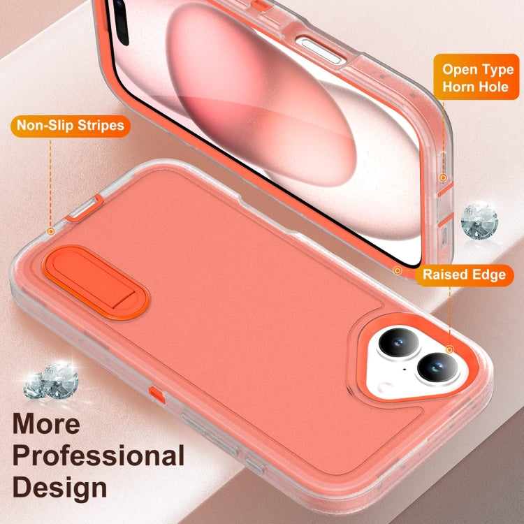 For iPhone 16 Rugged PC + Silicone Phone Case with Holder