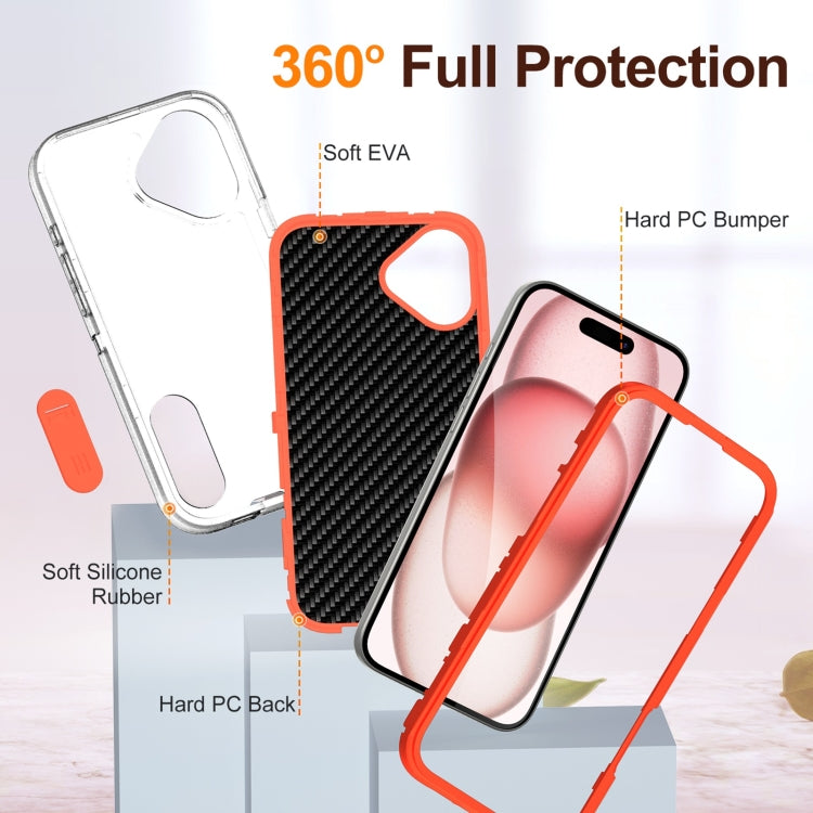 For iPhone 16 Rugged PC + Silicone Phone Case with Holder