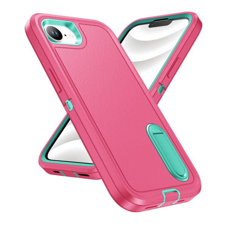 For iPhone 17e / 16e Rugged PC + Silicone Phone Case with Holder