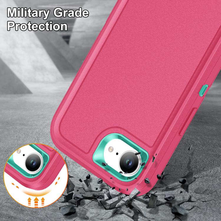 For iPhone 17e / 16e Rugged PC + Silicone Phone Case with Holder