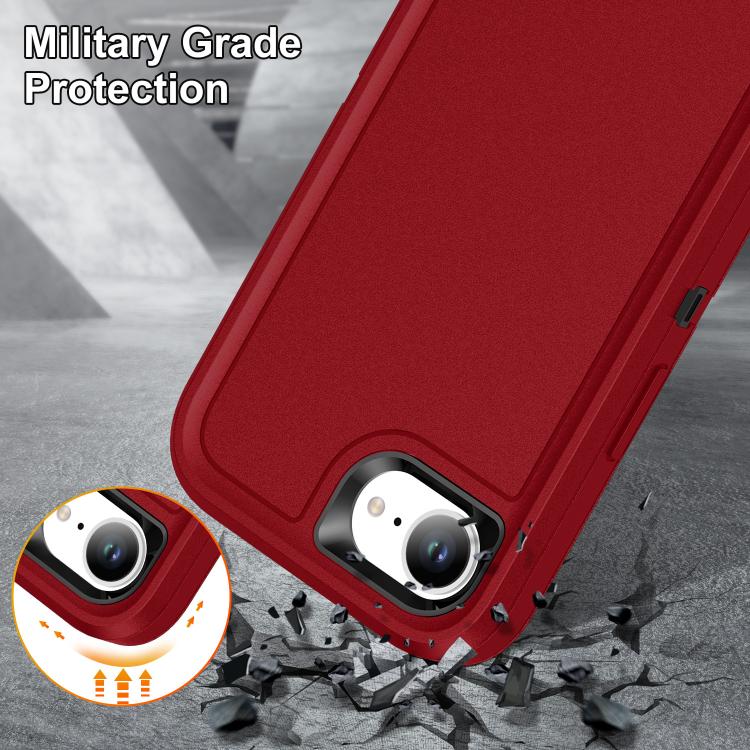 For iPhone 17e / 16e Rugged PC + Silicone Phone Case with Holder