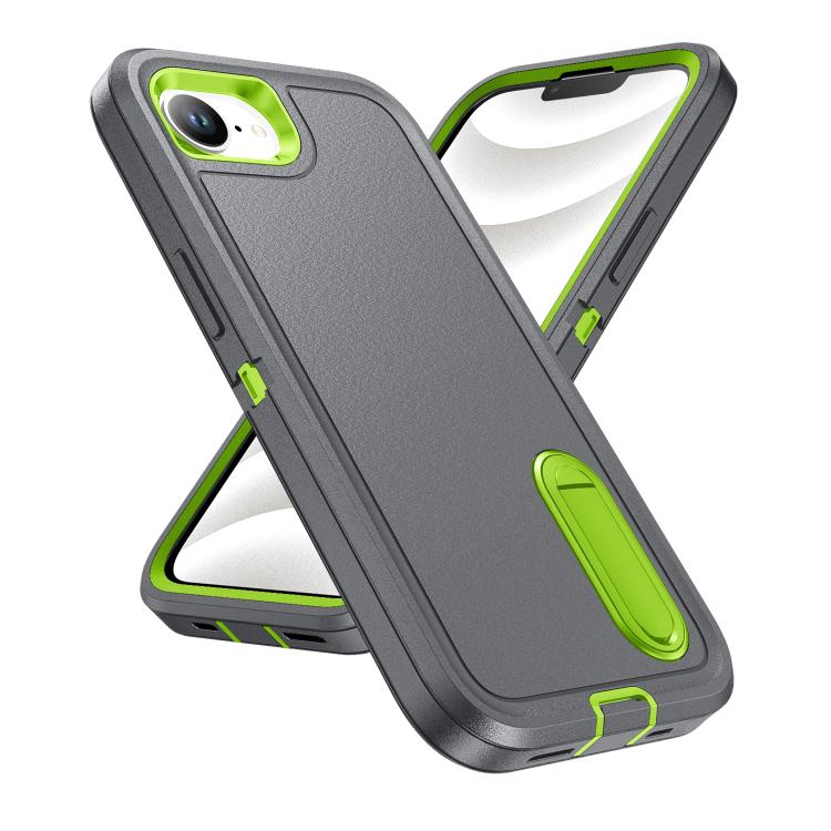 For iPhone 17e / 16e Rugged PC + Silicone Phone Case with Holder