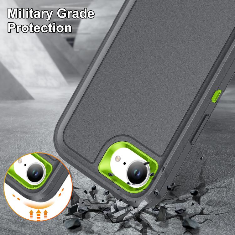 For iPhone 17e / 16e Rugged PC + Silicone Phone Case with Holder