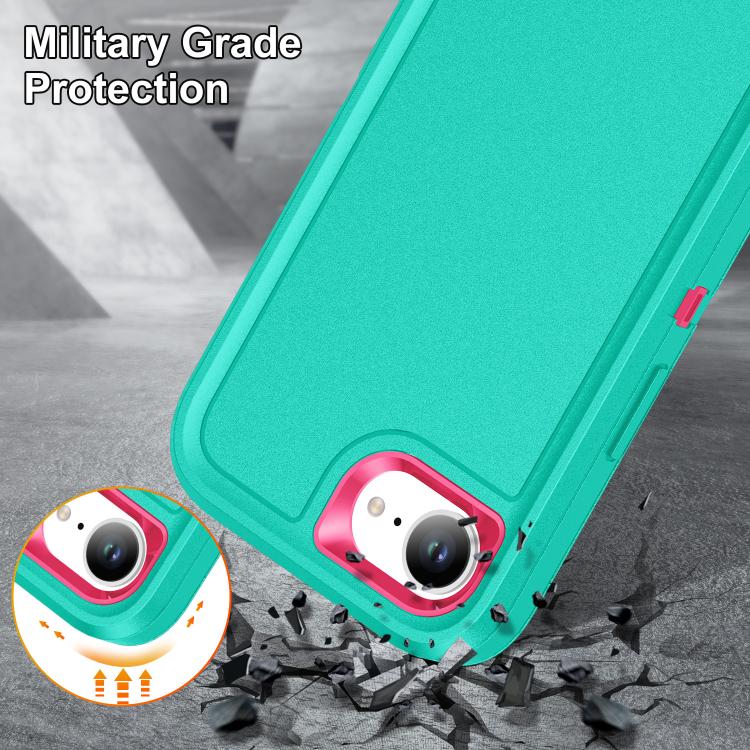 For iPhone 17e / 16e Rugged PC + Silicone Phone Case with Holder