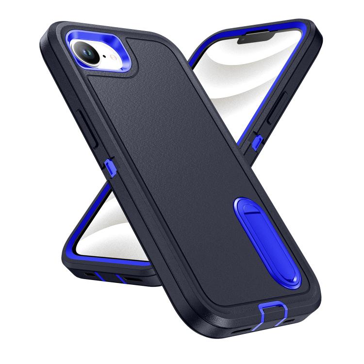 For iPhone 17e / 16e Rugged PC + Silicone Phone Case with Holder