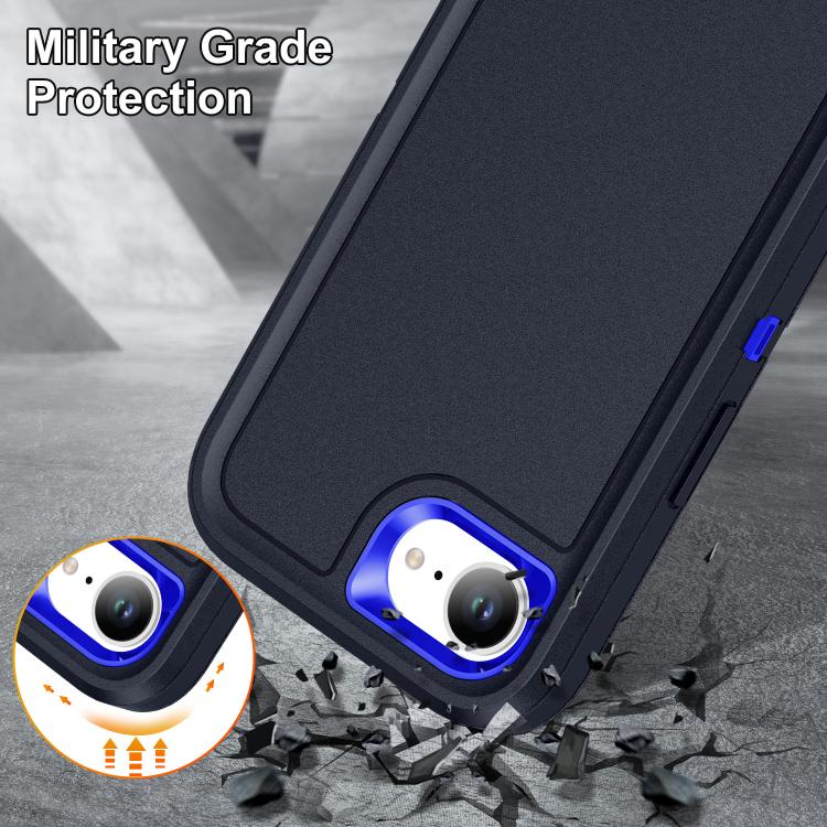 For iPhone 17e / 16e Rugged PC + Silicone Phone Case with Holder