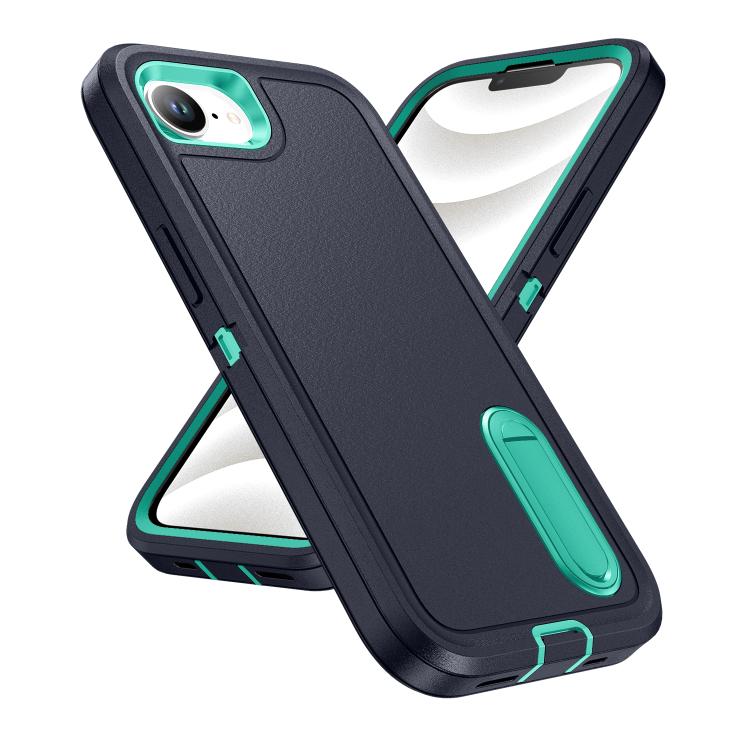 For iPhone 17e / 16e Rugged PC + Silicone Phone Case with Holder