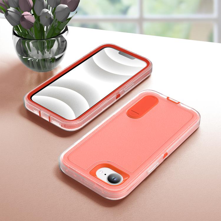 For iPhone 17e / 16e Rugged PC + Silicone Phone Case with Holder