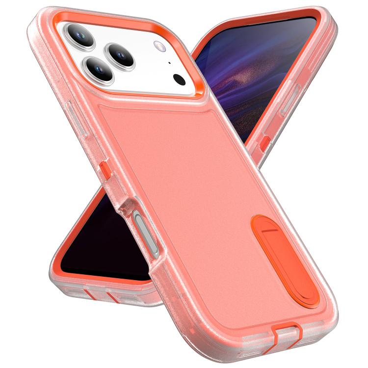 For iPhone 17 Pro Max Rugged PC + Silicone Phone Case with Holder