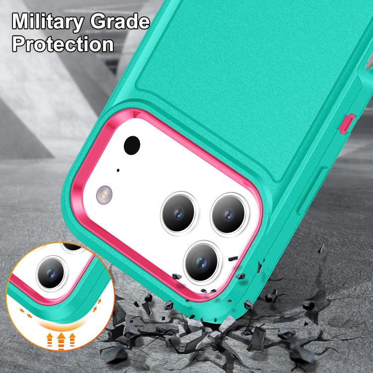 For iPhone 17 Pro Rugged PC + Silicone Phone Case with Holder
