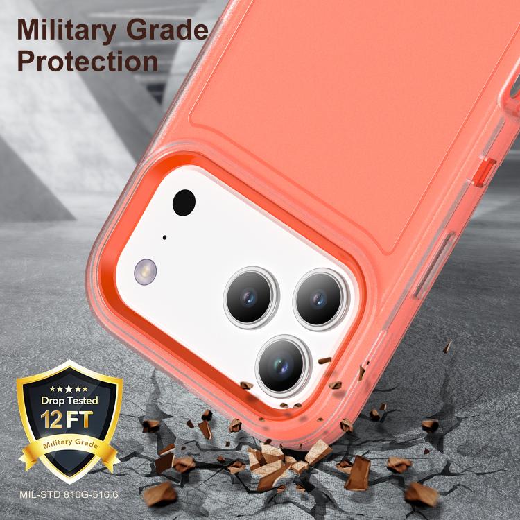 For iPhone 17 Pro Rugged PC + Silicone Phone Case with Holder