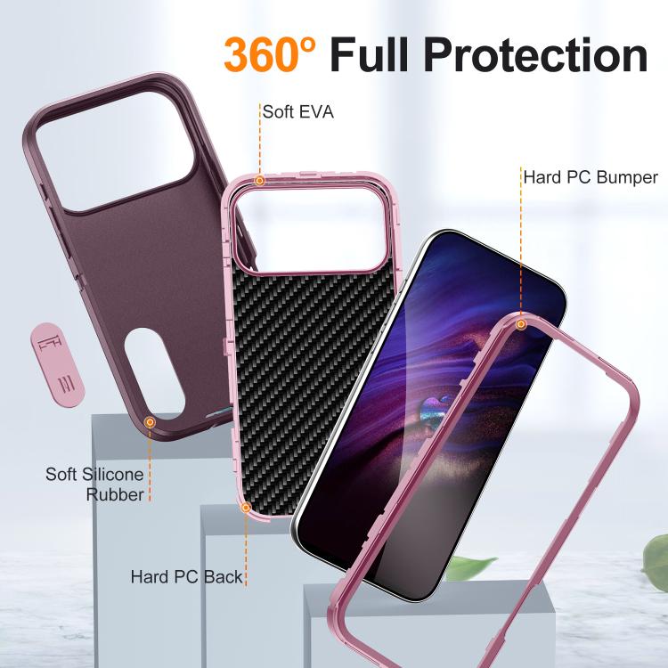 For iPhone 17 Pro Rugged PC + Silicone Phone Case with Holder