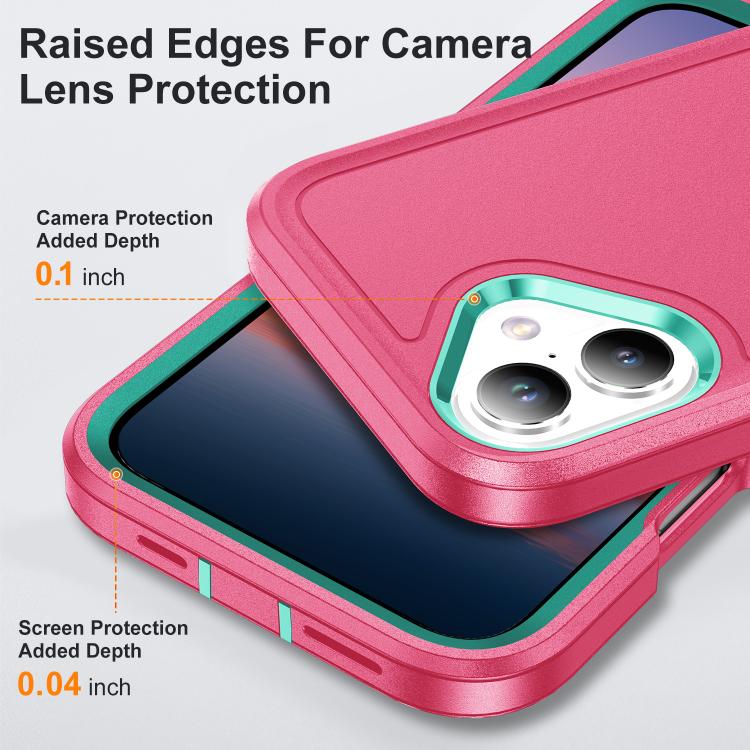 For iPhone 17 Rugged PC + Silicone Phone Case with Holder