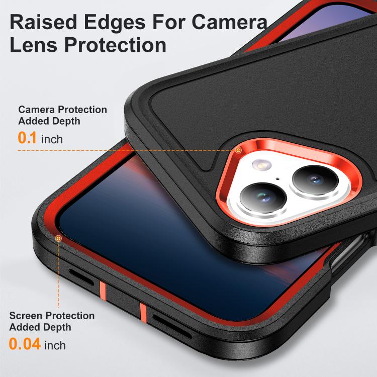 For iPhone 17 Rugged PC + Silicone Phone Case with Holder