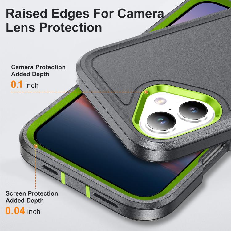 For iPhone 17 Rugged PC + Silicone Phone Case with Holder