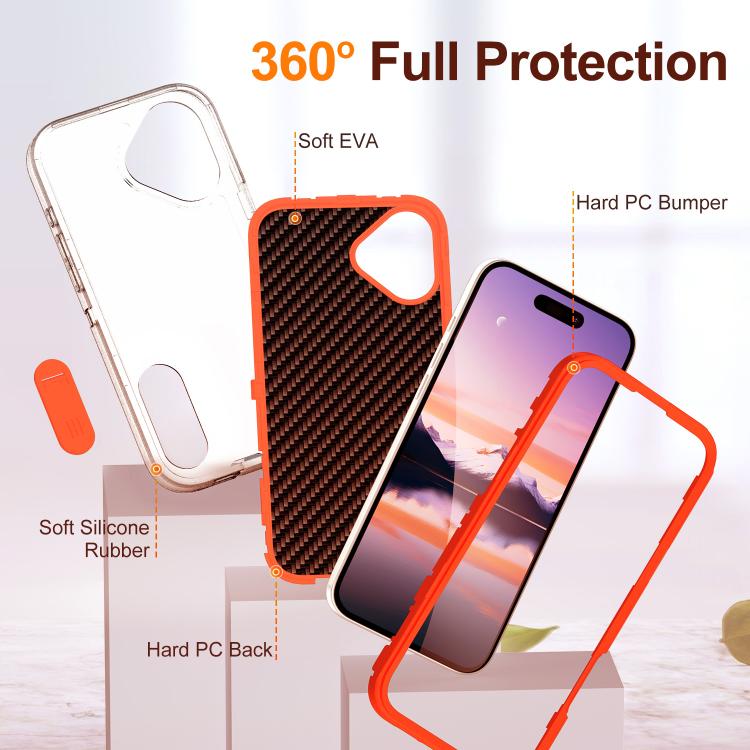 For iPhone 17 Rugged PC + Silicone Phone Case with Holder